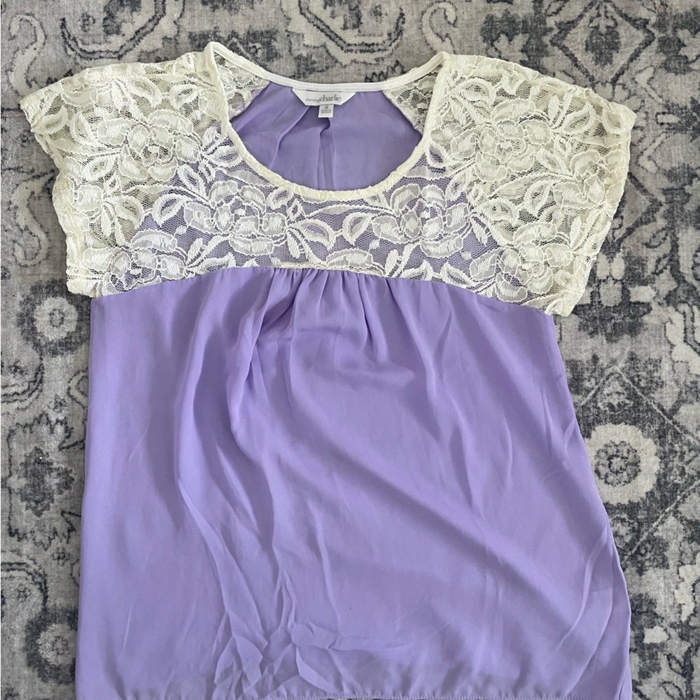 Lace Short Sleeve Blouse